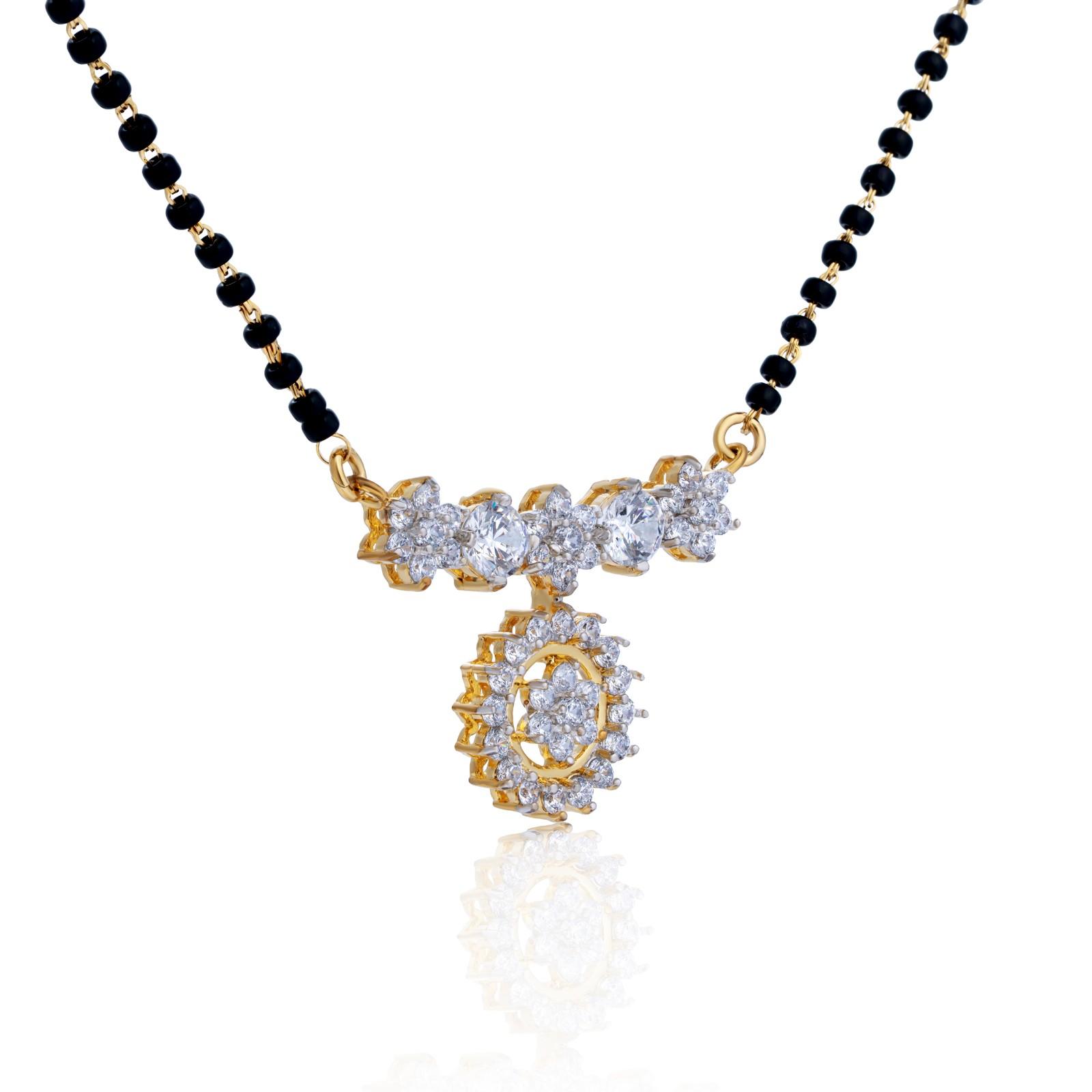 925 Sterling Silver Floral Mangalsutra with Matching Earrings