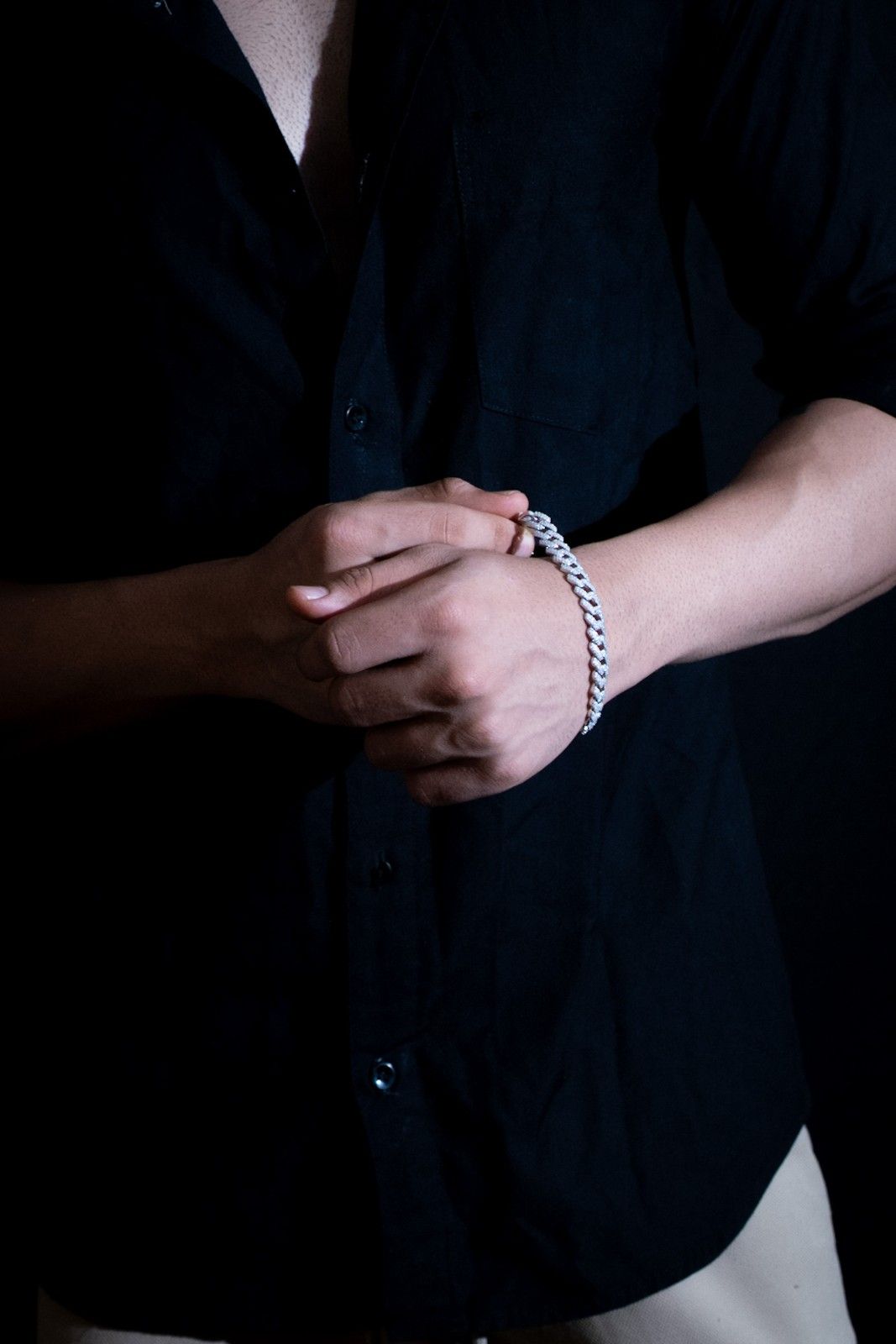 Reegalia Iced Cuban Link Bracelet – 925 Silver with CZ Detailing