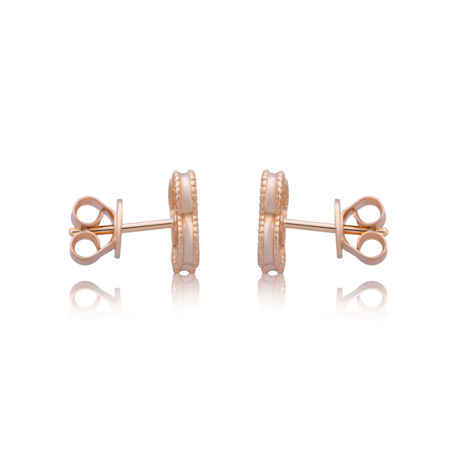 925 Sterling Silver Gold-Plated Clover Stud Earrings