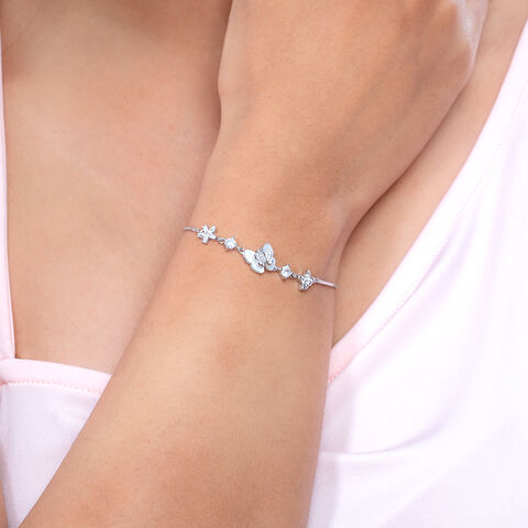 Reegalia Enchanted Butterfly 925 Silver Bracelet.