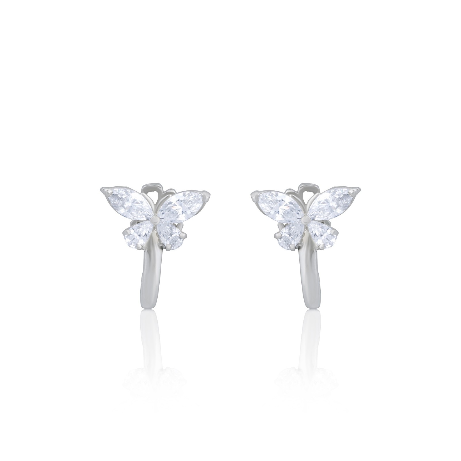 925 Sterling Silver Butterfly Wing Earrings