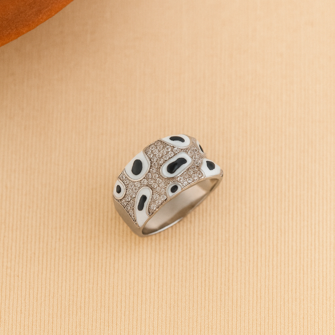 Reegalia Noir Luxe 925 Silver Statement Ring