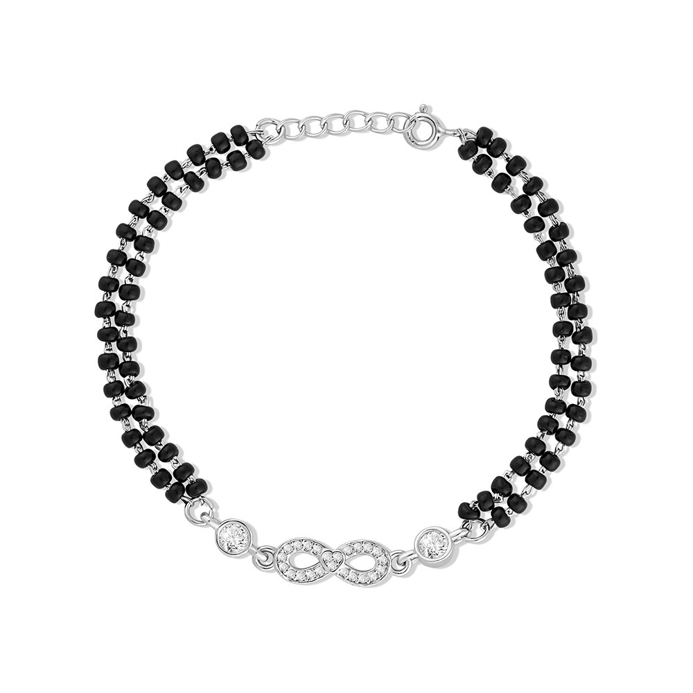 Reegalia Sterling Silver Circle Harmony Mangalsutra Bracelet.