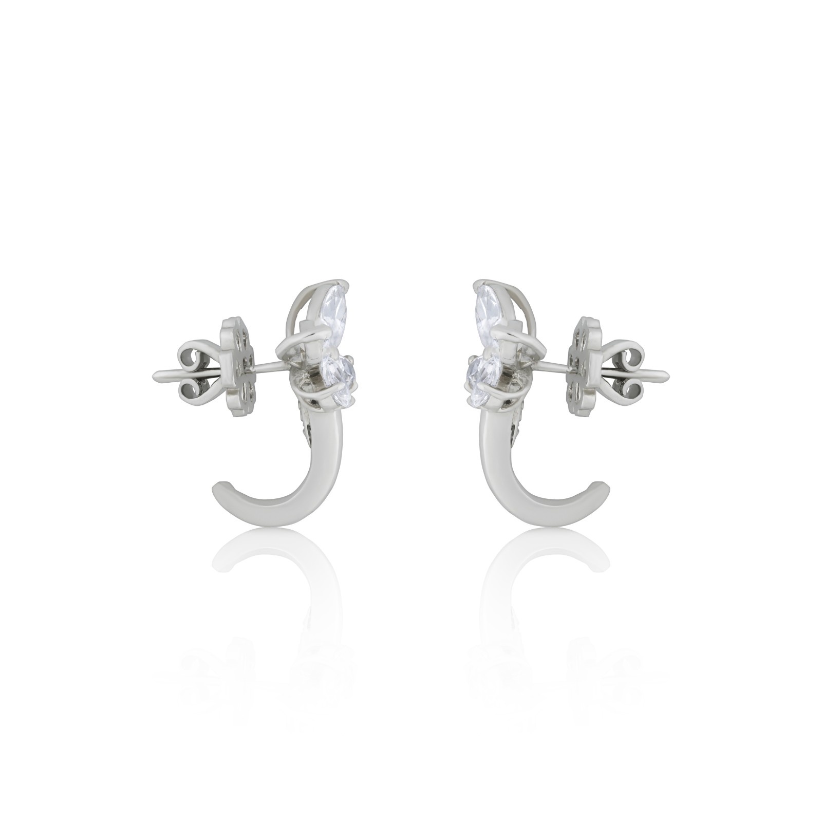 925 Sterling Silver Butterfly Wing Earrings