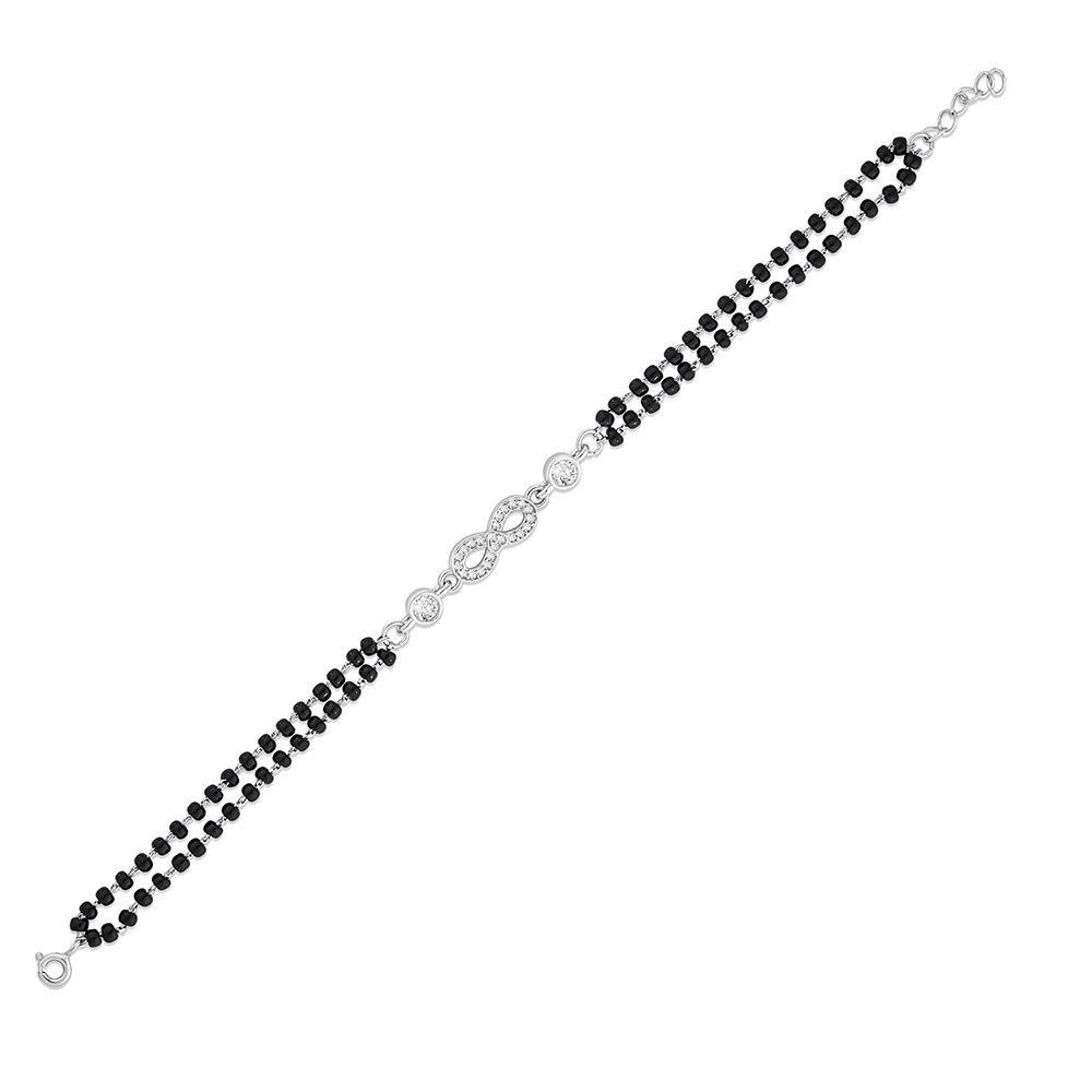 Reegalia Sterling Silver Circle Harmony Mangalsutra Bracelet.