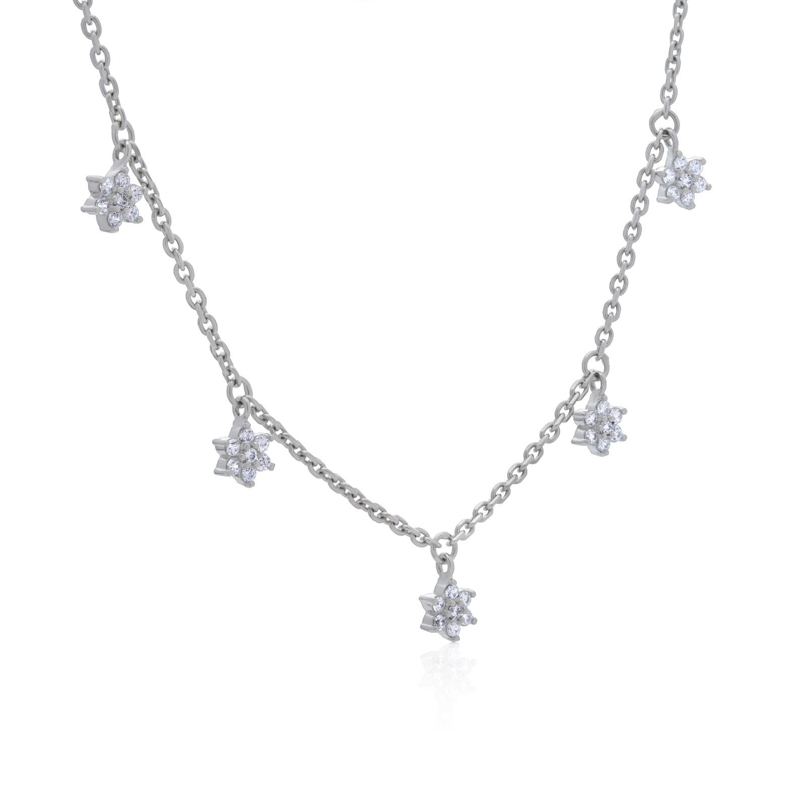 925 Sterling Silver Star Cluster Necklace