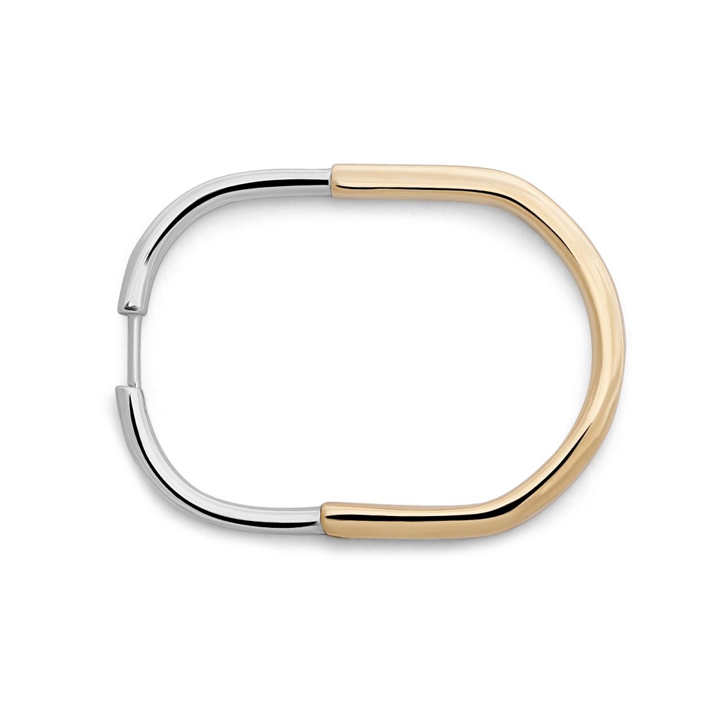 Reegalia Dual-Tone Oval Hoop Earrings – 925 Silver