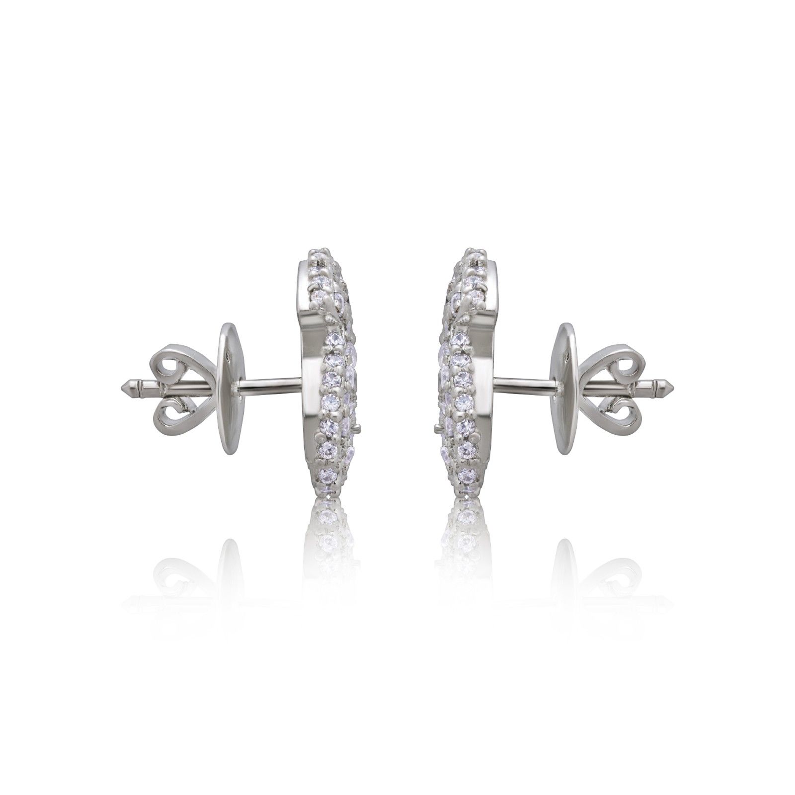 925 Sterling Silver Designer “S” Shape Stud Earrings