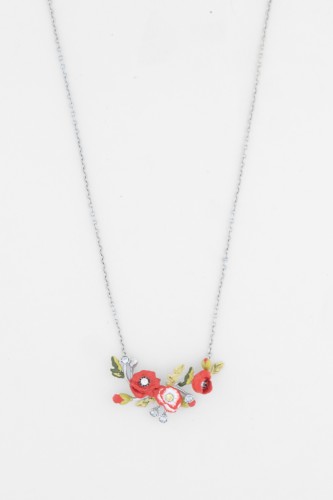 Reegalia Scarlet Garden Necklace – 925 Silver Enamel Chain