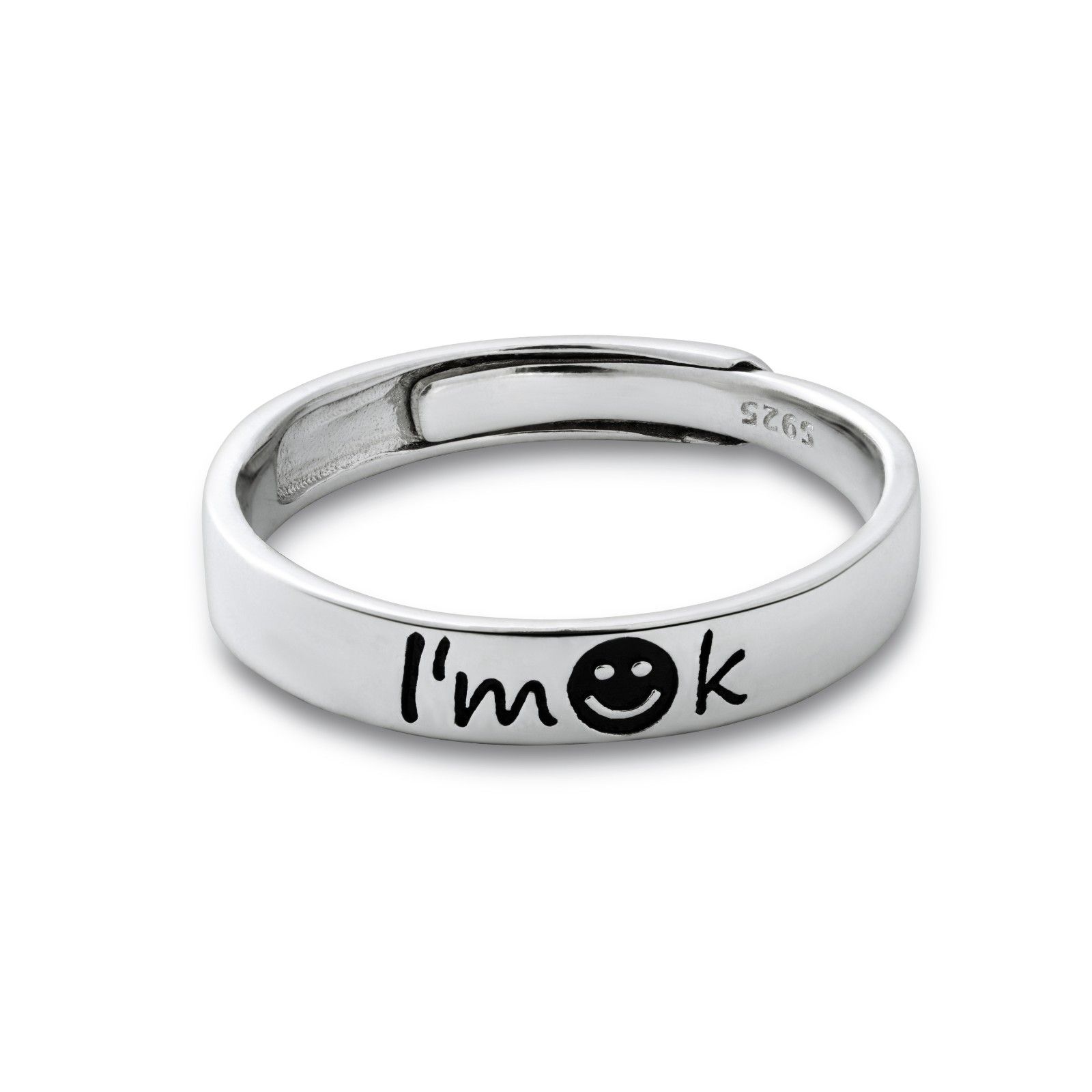 Reegalia “I’m OK” 925 Sterling Adjustable Silver Ring