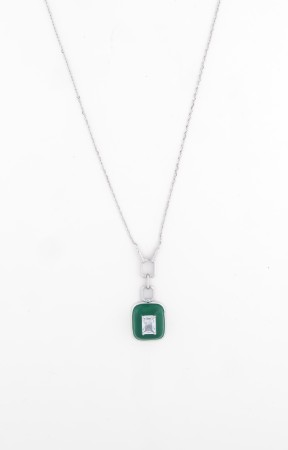 Reegalia Emerald Glow Chain Pendant – 925 Silver.