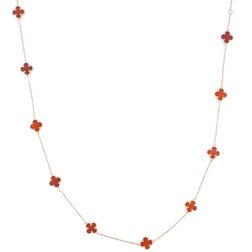 Reegalia Royale Clover Station Necklace – 925 Silver Gold-Plated