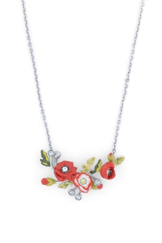 Reegalia Scarlet Garden Necklace – 925 Silver Enamel Chain