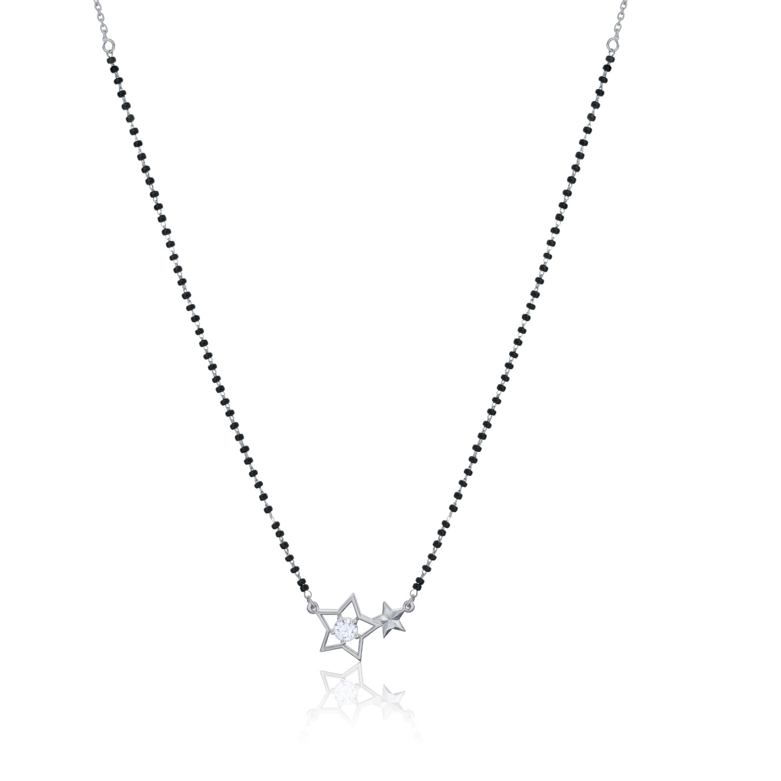 925 Sterling Silver Star Mangalsutra with Matching Earrings